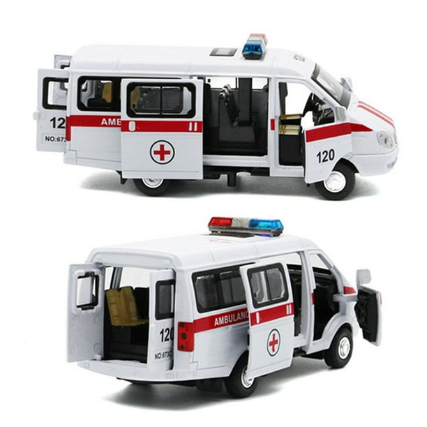 1/32 scale White Ambulance Model Alloy Diecast Vehicle Toy With Back Power 1/32 scale White Ambulance Model Alloy Diecast Vehicle Toy With Back Power